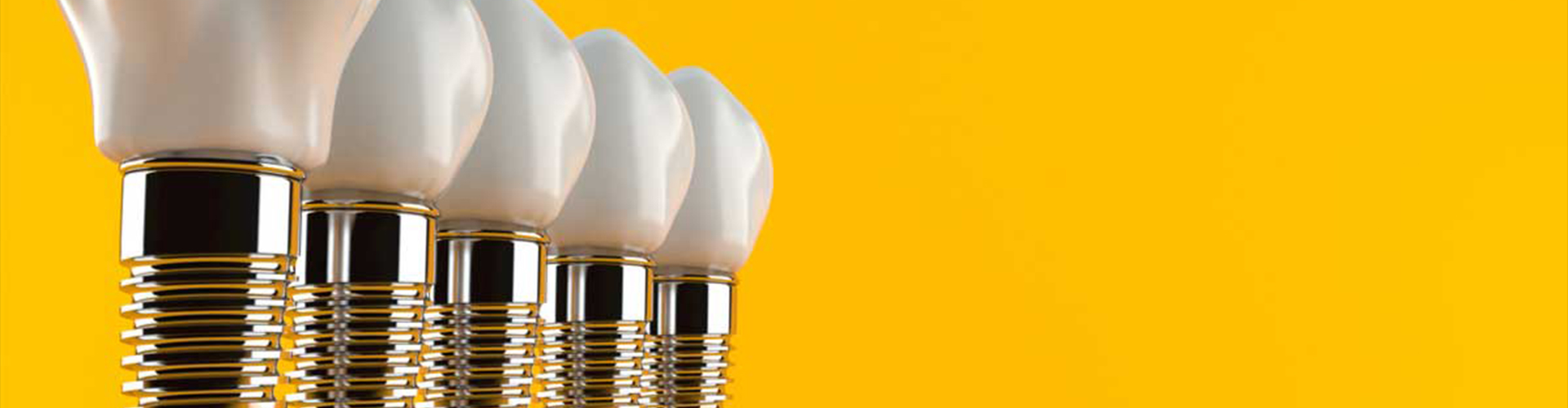 Row of four dental implants.